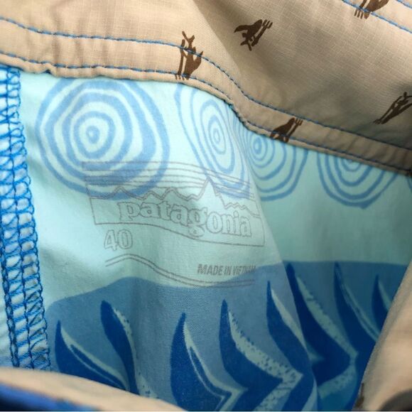 PATAGONIA Vintage Wavefarer Logo Swim Trunks Size 40 Board Shorts Baggies - Picture 4 of 7